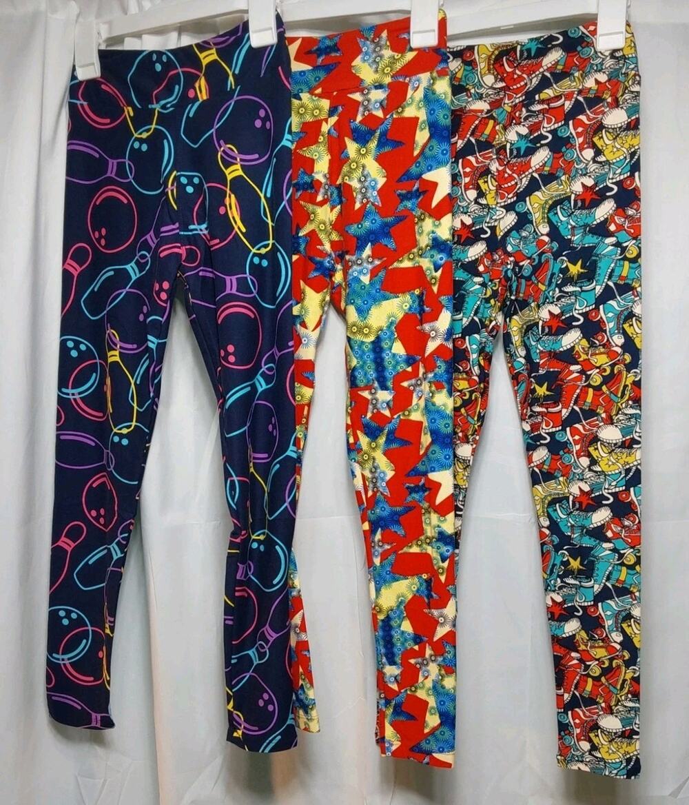 LuLaRoe Tween Multicolor High-Waist Ankle Leggings 3 Pack #K12